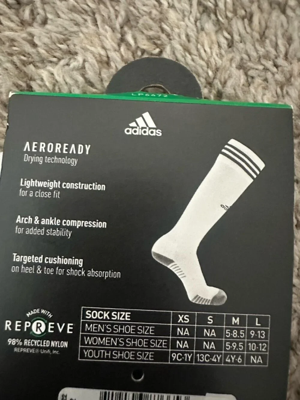 2X Adidas Copa Zone Cushion Climalite Soccer Socks Black White Size Small